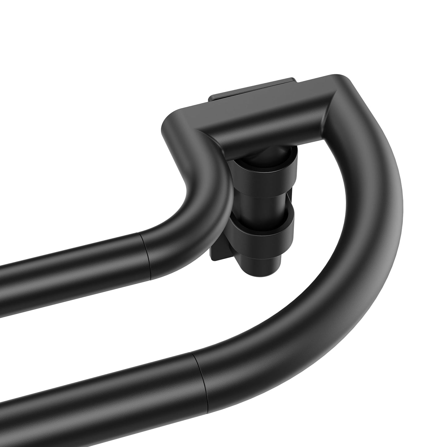 ENJOYBASICS Double Curtain Rod，Blackout Wrap-Around Curtain Rods for Windows 66 to 120 Inch for Room Darkening Curtains，Adjustable from 32 to 129 Inch, Matte Black