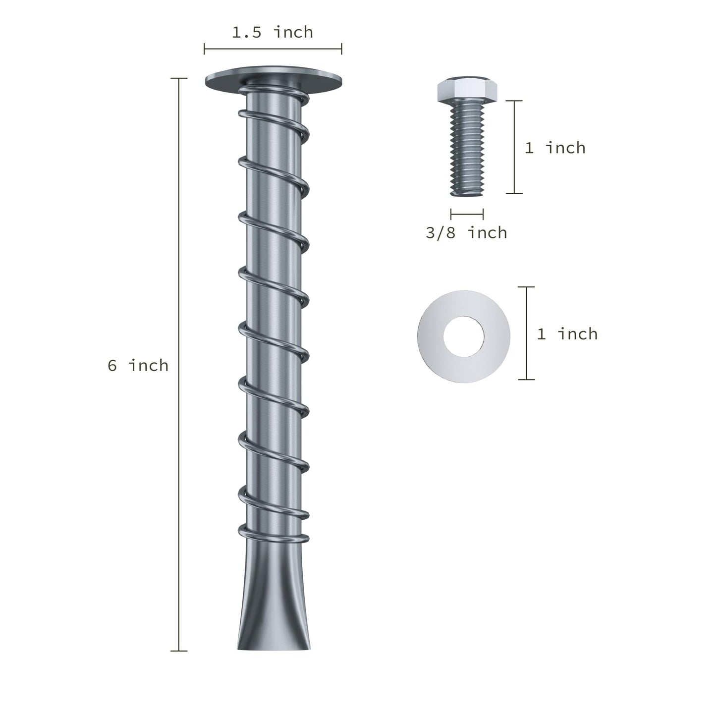 BoltHold - eAK-4 Asphalt Anchor & Epoxy Kit - Four 1500lbs. Pull Rated SP10-38 Chemical Anchors (5/8" x 6") with EPX3 Anchoring Epoxy - for Installation of Sheds, Carports, Bike Racks, & More
