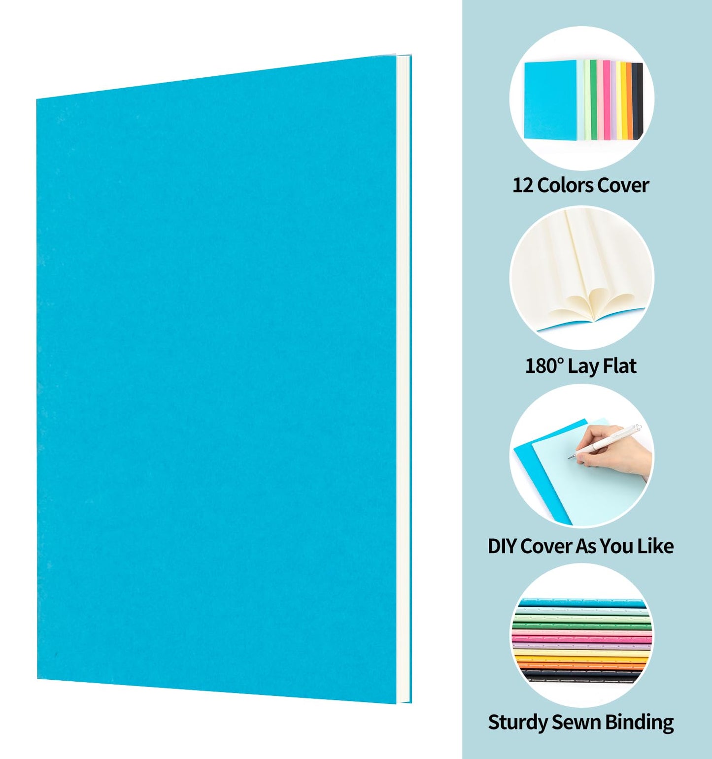 ALKALO 60 Pack Colorful Lined Notebooks for Writing, Journals Bulk, A5 Composition Books, 8.3x5.5 Inch, 60 Pages, 30 Sheets Sketchbooks for Office School Travel Supplies (Lined-60 pack, 12 Colors)