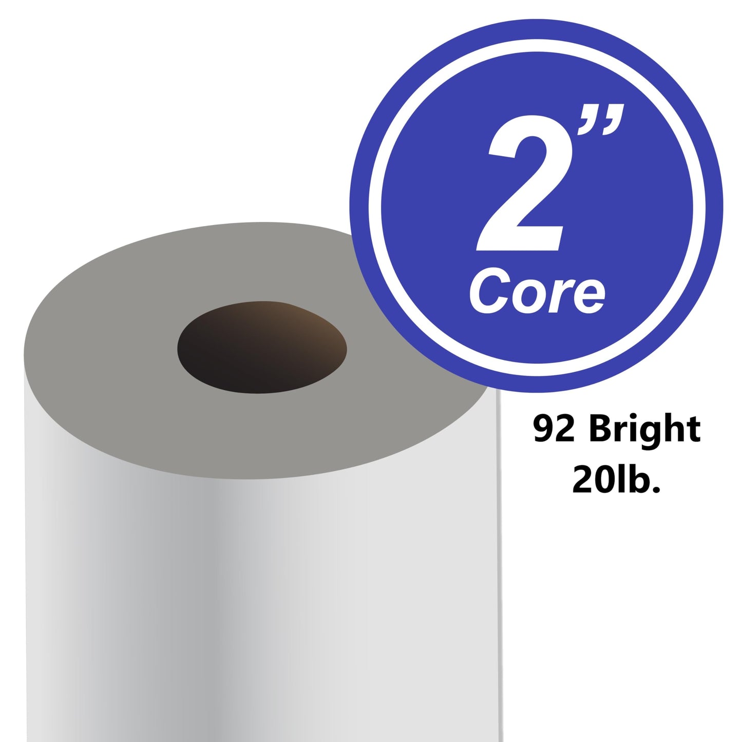 BIZTEK Wide Format Paper 24 x 150 CAD Bond Rolls 2" Core 20lb, Case | 4 Rolls