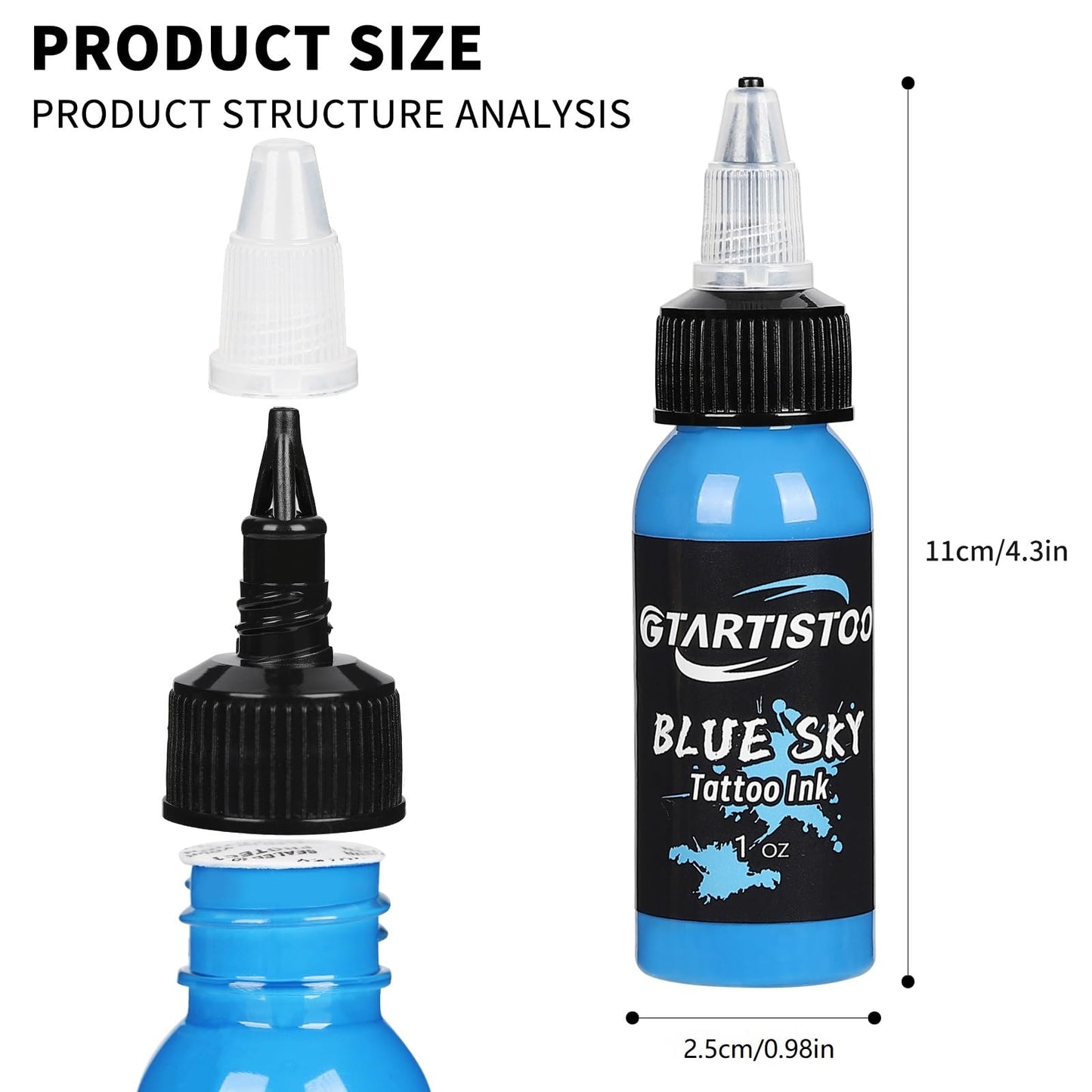 GTARTISTOO Ink Professional 1OZ (14 Colors 30ml) Vegan-Friendly Pigment Ink Supplies Ink...