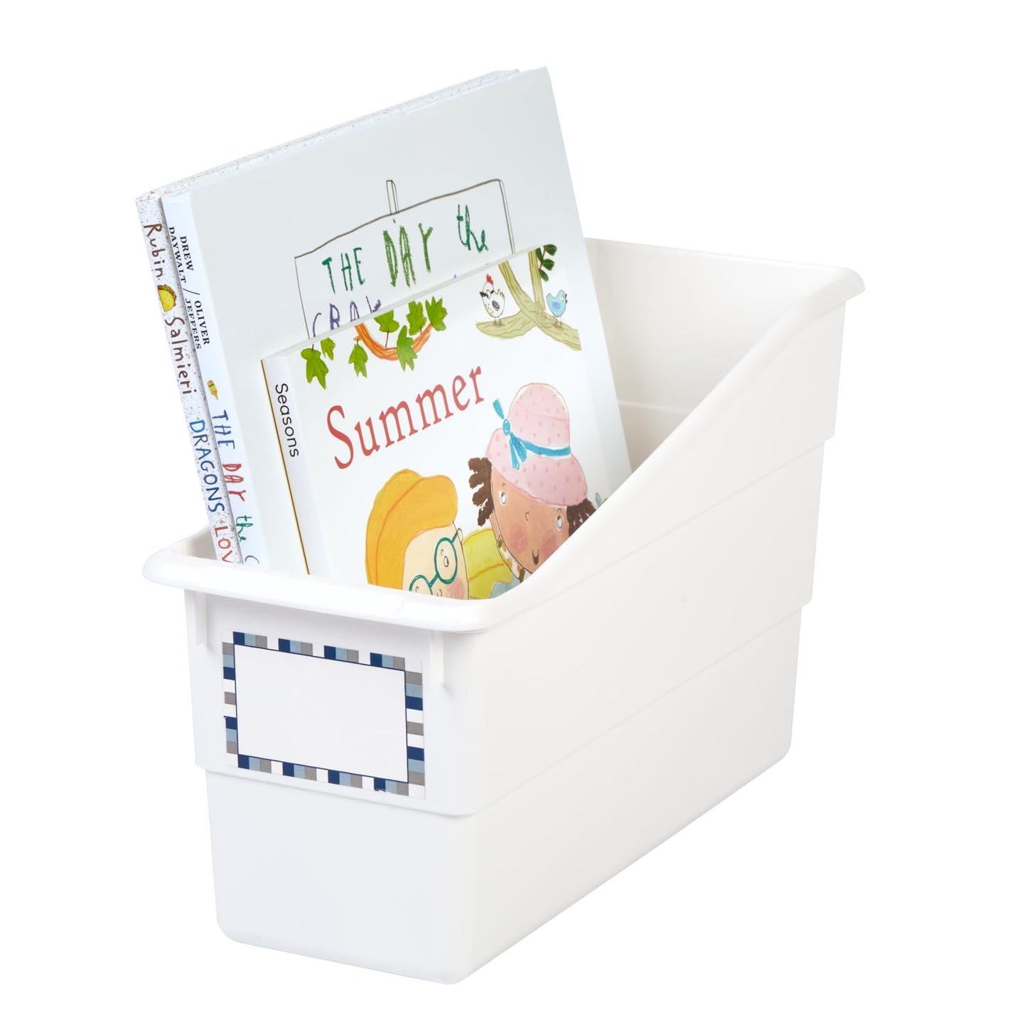 Really Good Stuff Durable Book and Binder Holder - 6pack, White Color, 5 ?" x 12 ?" x 7 ?", Classroom Organization, Storage Solution, Sturdy and Versatile