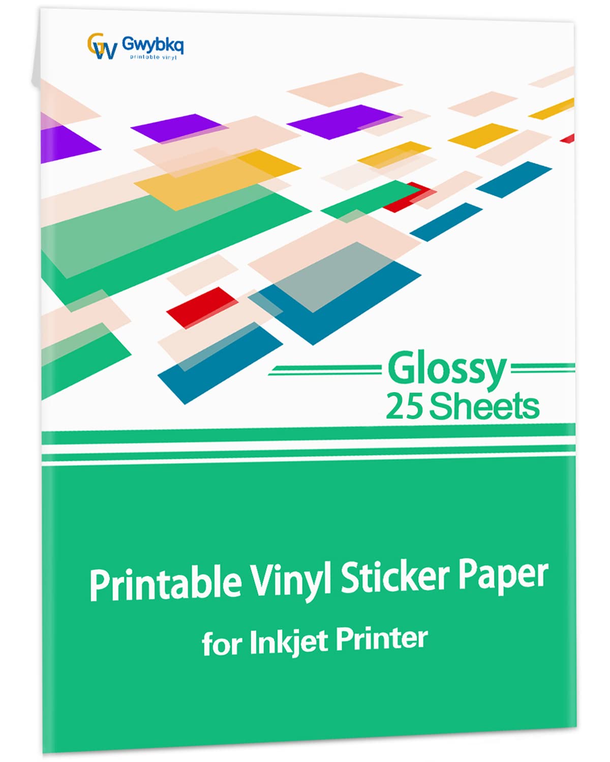 Gwybkq Glossy Printable Vinyl Sticker Paper for Inkjet Printer 150 Sheets 8.5"x11" Adhesive White Labels Decal Papers