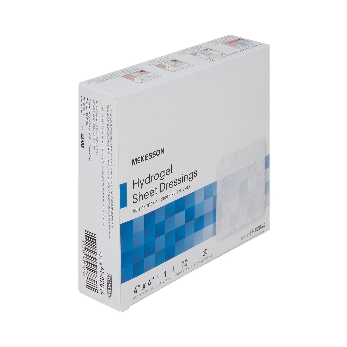 McKesson Hydrogel Sheet Dressing, Sterile, 4 in x 4 in, 10 count