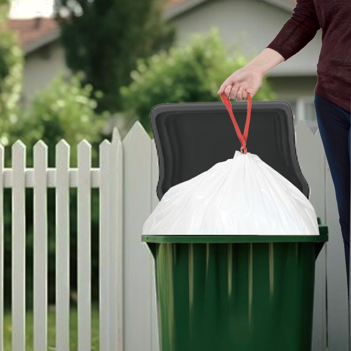 BEIDOU-PAC 30 Gallon Trash Bags Drawstring, 75 Count, White & Unscented, Multi-purpose Garbage Bags Can Liners for Business Home Kitchen Commercial and Industrial