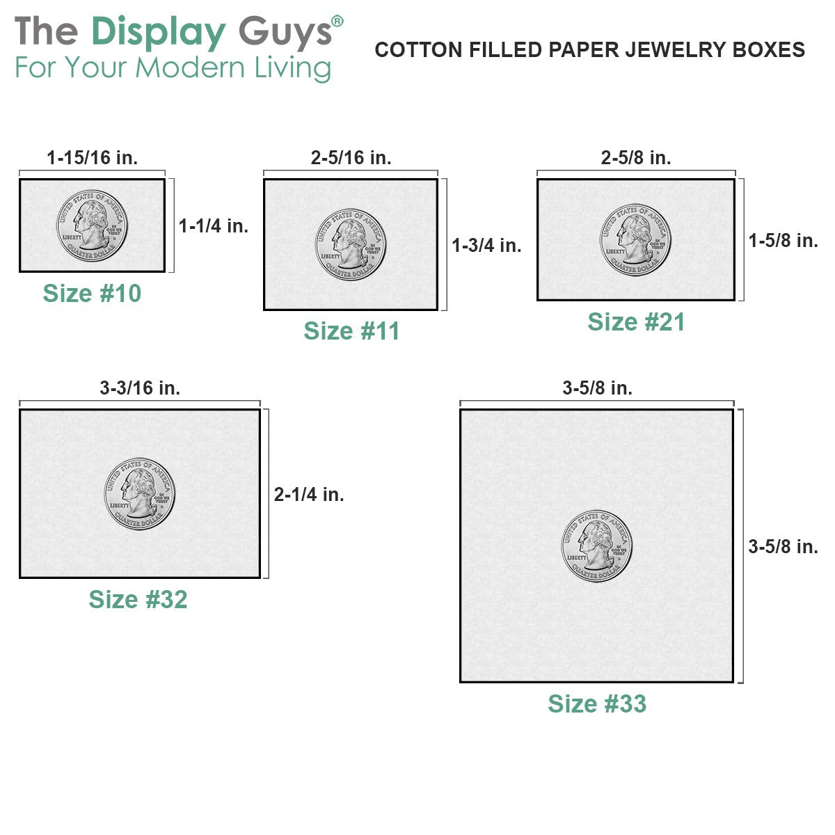 TheDisplayGuys - 100-Pack #33 Cotton Filled Cardboard Paper Jewelry Boxes Gift Case - White Swirl (3.5" x 3.5" x 1.0") - for Shipping or Storage