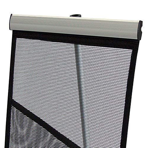 Vispronet Mesh Brochure Holder - 0.9ft x 4.6ft Portable Literature Stand with 4 Pockets & Carrying Bag, Collapsible Literature Rack For Businesses, Standing Brochure Holder, Vendor Booth Supplies