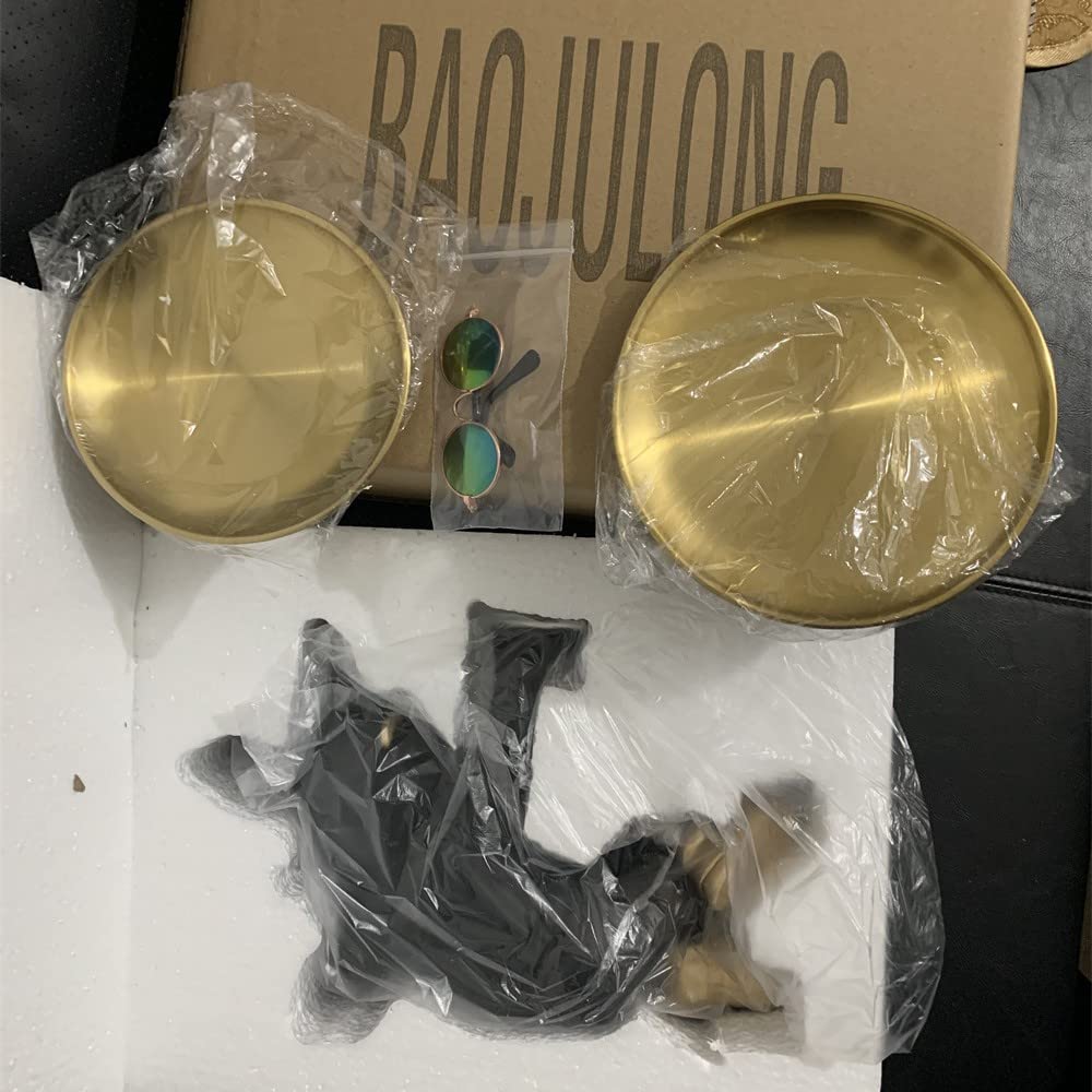 BAOJULONG Cool Resin Dog Statue with 2 Trays and Cute Glasses Black French Bulldog Figurine Ornaments Animal Sculptures Home Decor Anniversary Thanksgiving Christmas Birthday Gifts