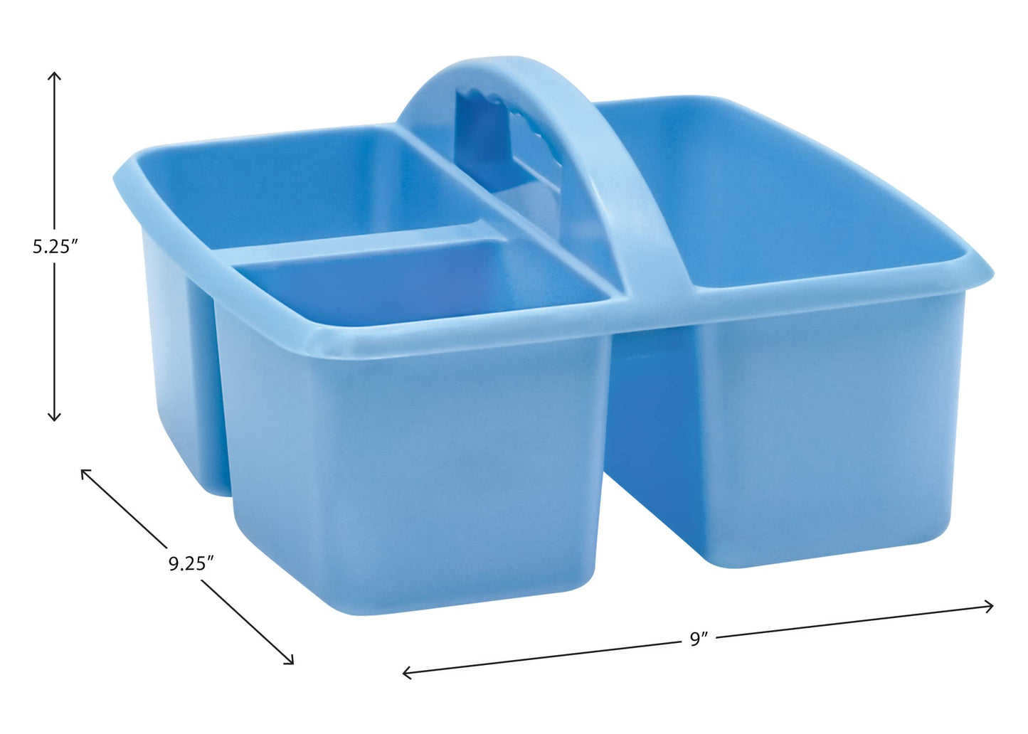 Teacher Created Resources Light Blue Portable Plastic Storage Caddy 6-Pack for Classrooms, Kids Room, and Office Organization, 3 Compartments