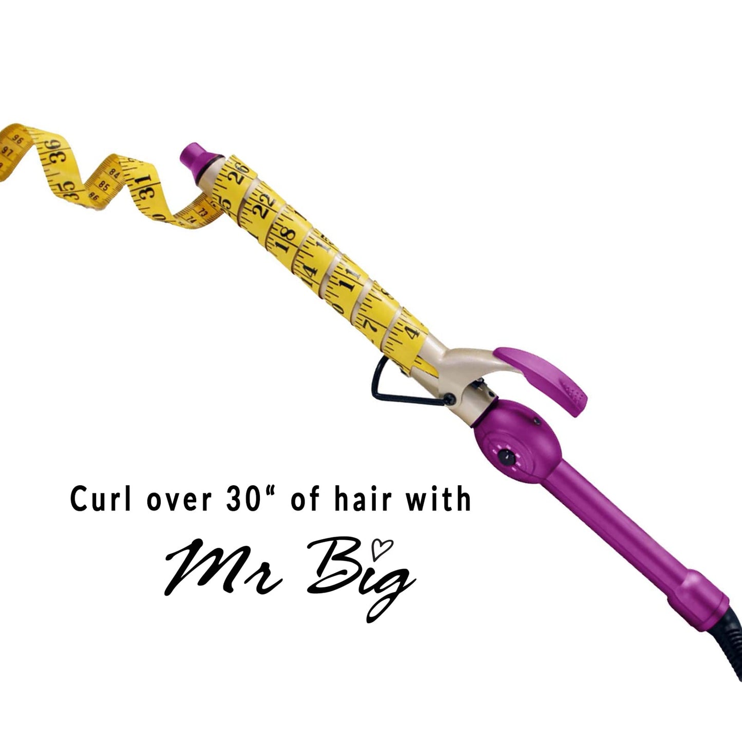 Mr Big Original Hair Curling Iron Wand - The Best, Longest XL Styling Curling Irons for Long Hair on The Market, Change Flat Bed Head Hair with This Waver Curler into Beach Waves, 9.5" Barrel, 1"