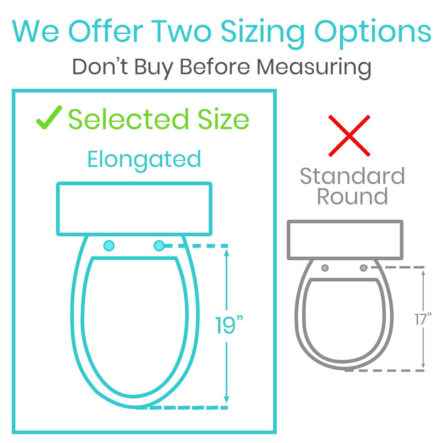 Vive Raised Toilet Seat Riser for Seniors (with Handles) - Handicap Rail Grab Bar Seat for Over Toilet - Elevated Safety for Elderly, Disabled, Medical - Elongated & Standard Options