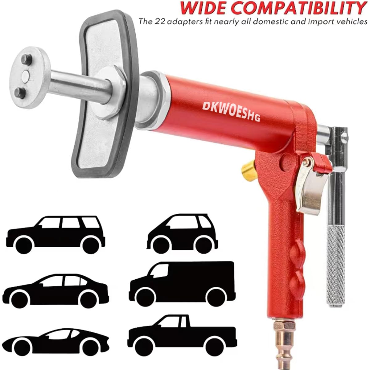 DKwoeshg Pneumatic Brake Caliper Compression Tool Kit, Air Operated Disc Brake Piston Wind Back Rewind Tool Set for Automotive Maintenance and Repair