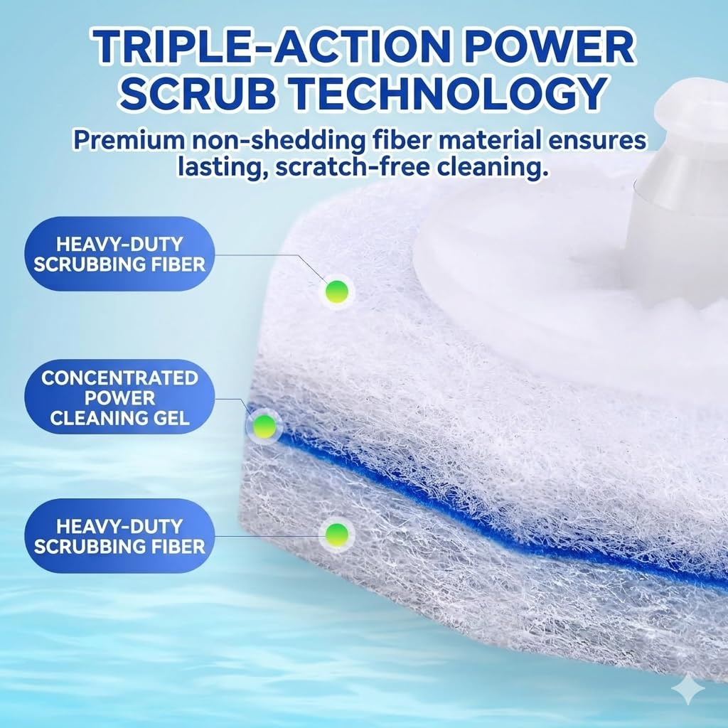 Cecailin 120pcs Disposable Toilet Brush Refills, Bulk Toilet Bowl Cleaner Refill Pads, Compatible with Most Toilet Cleaning Wands, High-Value Scrubber Replacement Heads, 120 Count