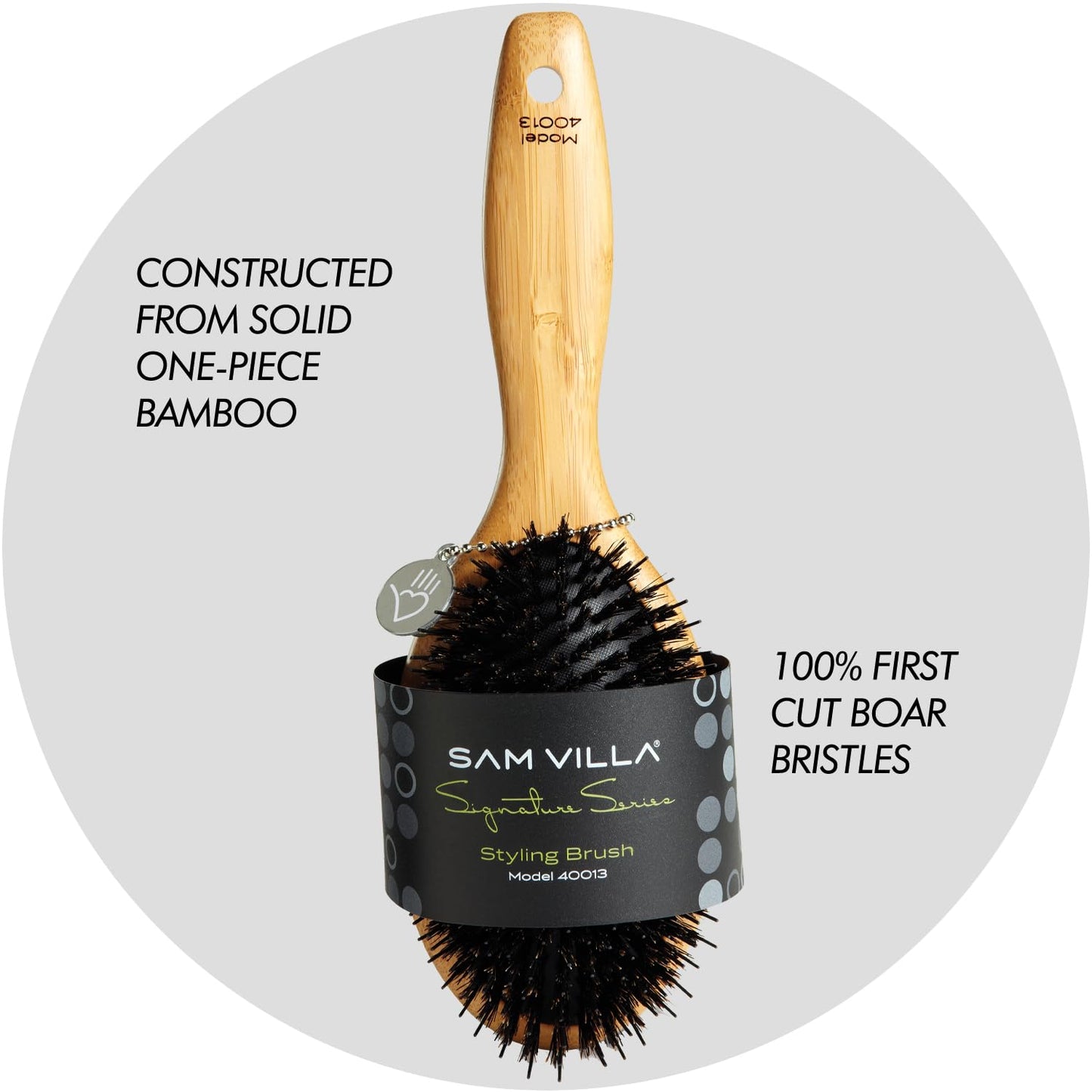 Sam Villa Signature Series Boar Bristle Hair Brush For Hair Styling