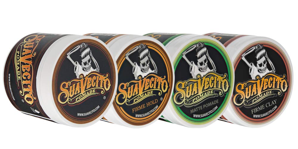 Suavecito Pomade Variety 4 Pack (OG, Firme (Strong), Matte, Clay Pomades) All Day Hold For All Hair Styles