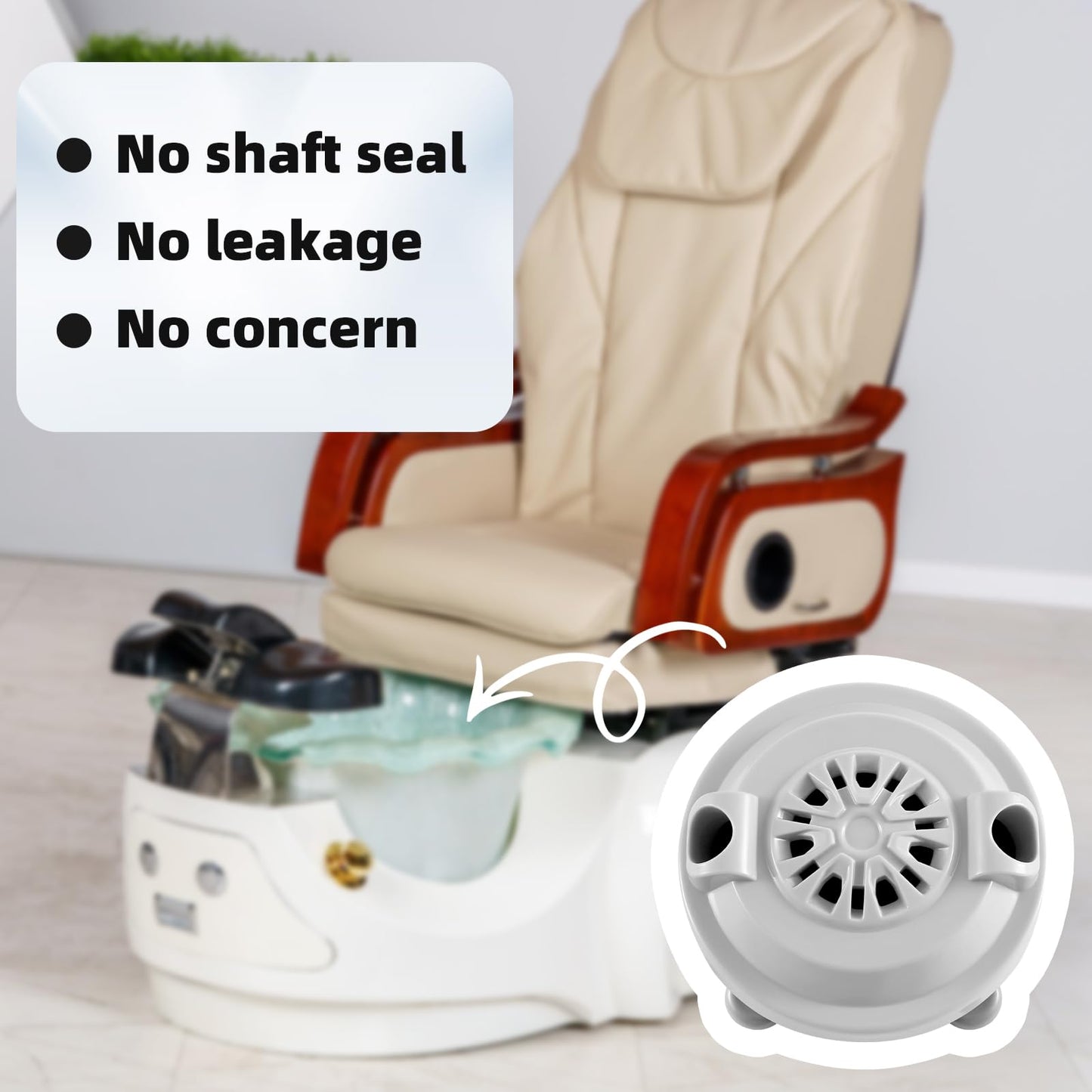 Yobfo BF-004 Pipeless Magnetic Jet Head Motor,Universal Fit for LURACO Jet Motor Pedicure spa Tubs Chair Part Magnetic Head,Pack of 3