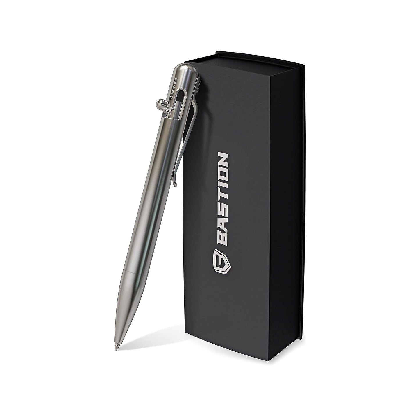 BASTION® Luxury Bolt Action Pen, Durable Professional Ballpoint Pen with Fine Tip, EDC Pen Ink Refillable Pen - 100% Stainless Steel