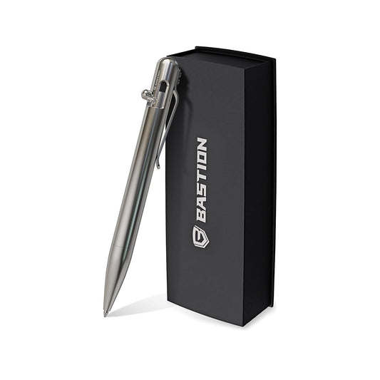 BASTION® Luxury Bolt Action Pen, Durable Professional Ballpoint Pen with Fine Tip, EDC Pen Ink Refillable Pen - 100% Stainless Steel