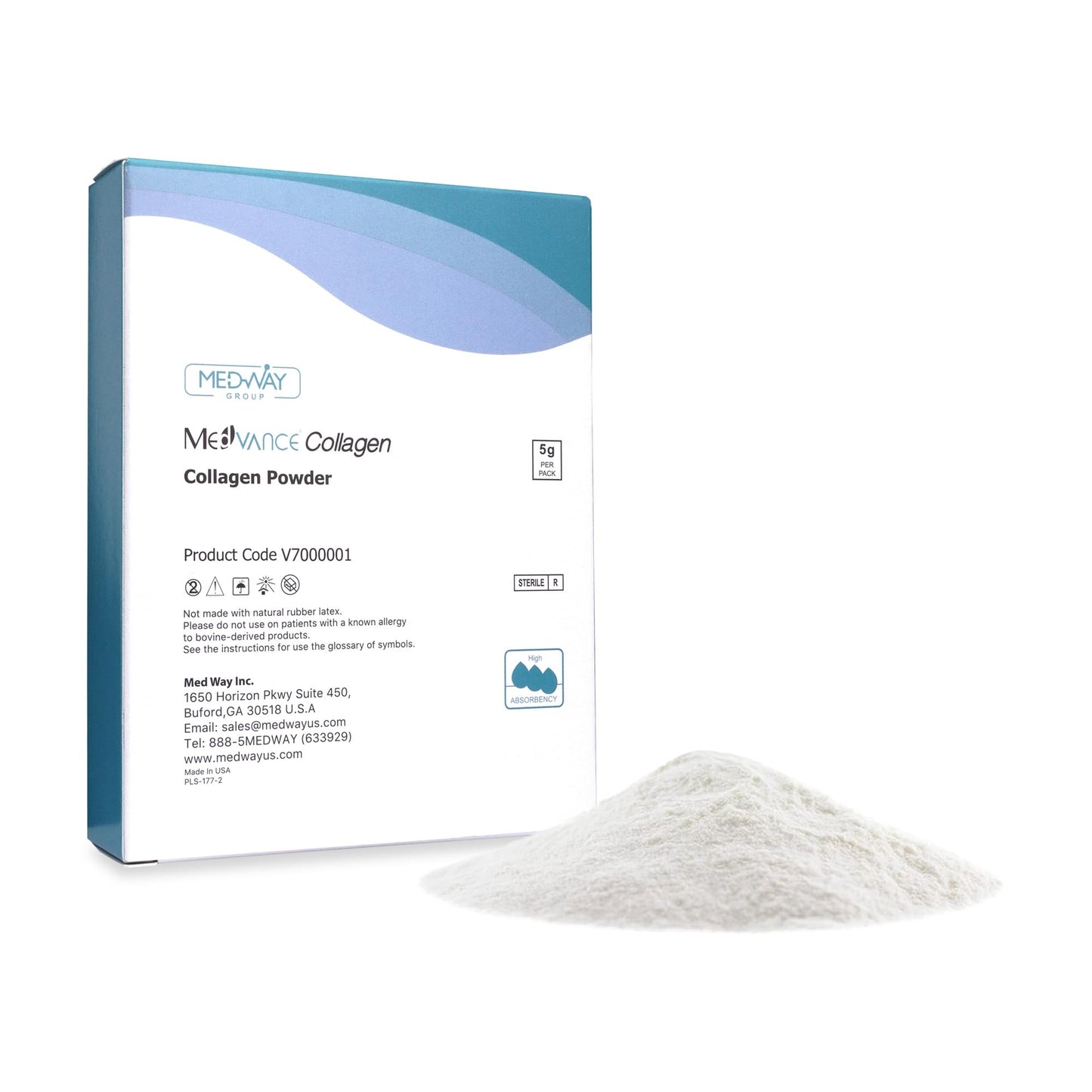 MedVance TM Collagen - Collagen Powder for Wounds, Over The Counter, 1g per Pack (5 Pack)