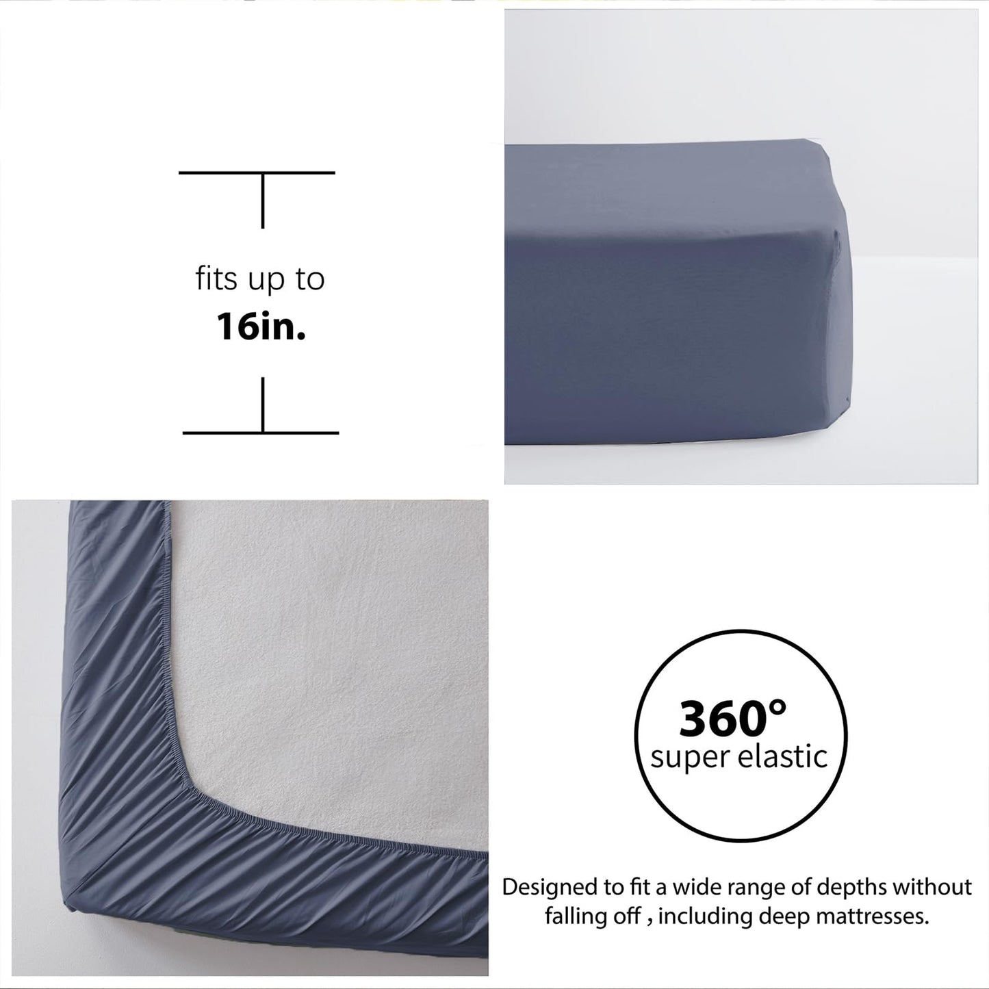 Zzlpp Twin Bedding Set 5 Pieces, Greyish Blue Seersucker, All Season Comforter Set with 1 Comforter, 1 Pillow Sham, 1 Pillowcase, 1 Flat Sheet, 1 Fitted Sheet