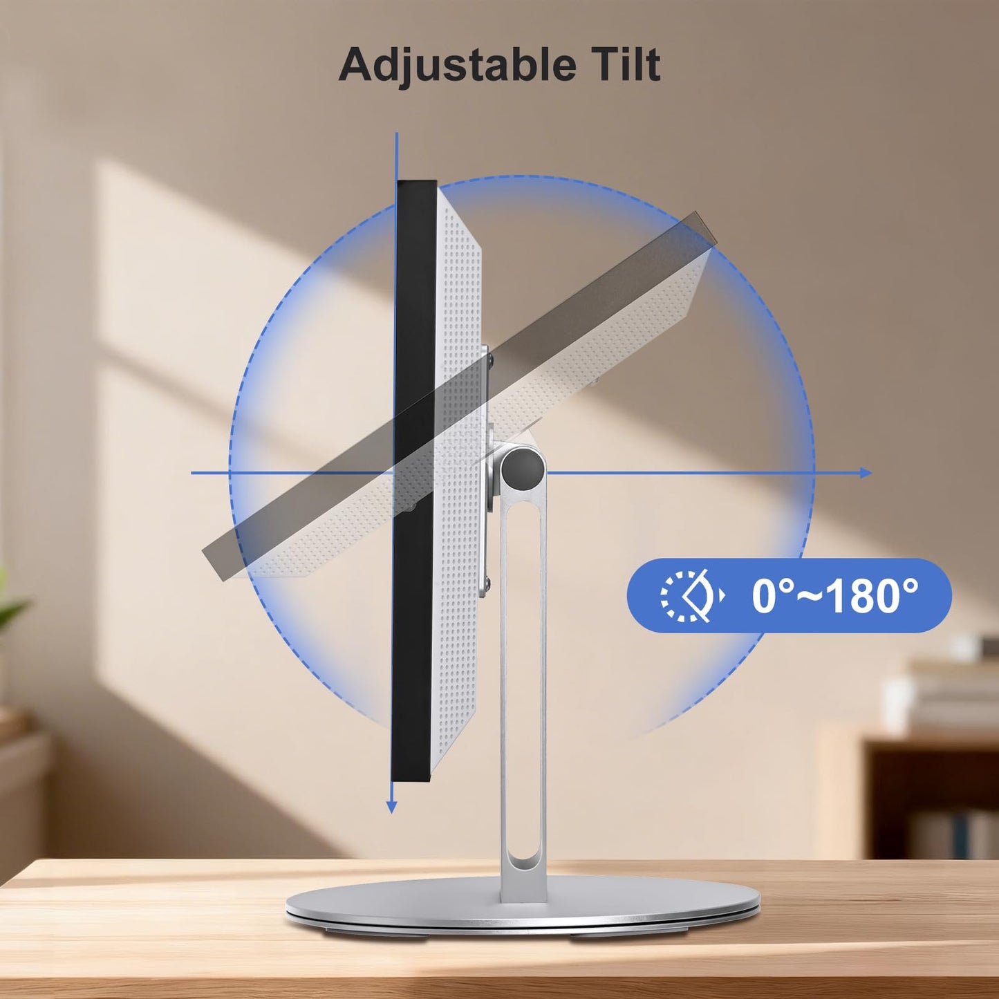 UPERGO Stand for Echo Show 21 and 15, 180° Tiltable Heavy Duty All Aluminum Base, Compatible with Smart Displays & VESA Mount Speakers, Easy Assembly
