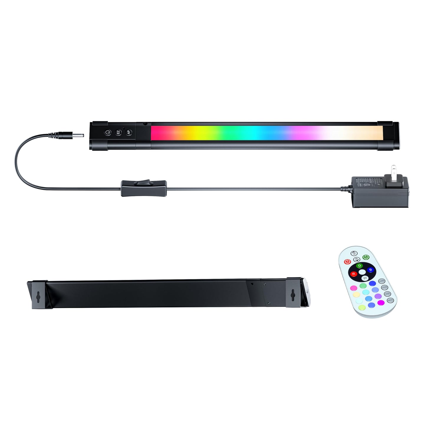 LAMPAOUS LED Light Bar, Dimmable RGB Lights, Light Bar with Alexa & Google Integration for Room, Desk, Monitor Backlight, Indoor Wall Washer - includes Remote Control (1-Bar 12 Inch Kit)