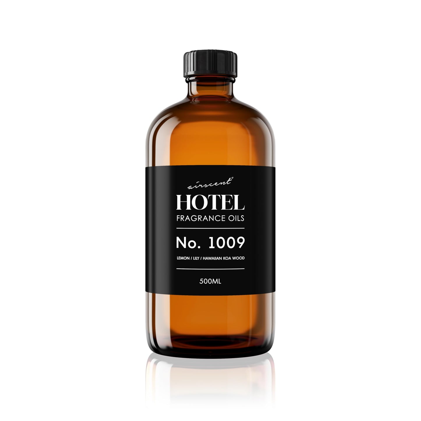 AirScent Hotel Diffuser Oil No. 1009 - Lemon Lily Hawaiian Koa Wood - Hotel Scent Dupe - Premium Fragrance Oil for Ultrasonic and Waterless Diffusers and Crafting - 500 mL, 16.9 fl oz Glass Bottle