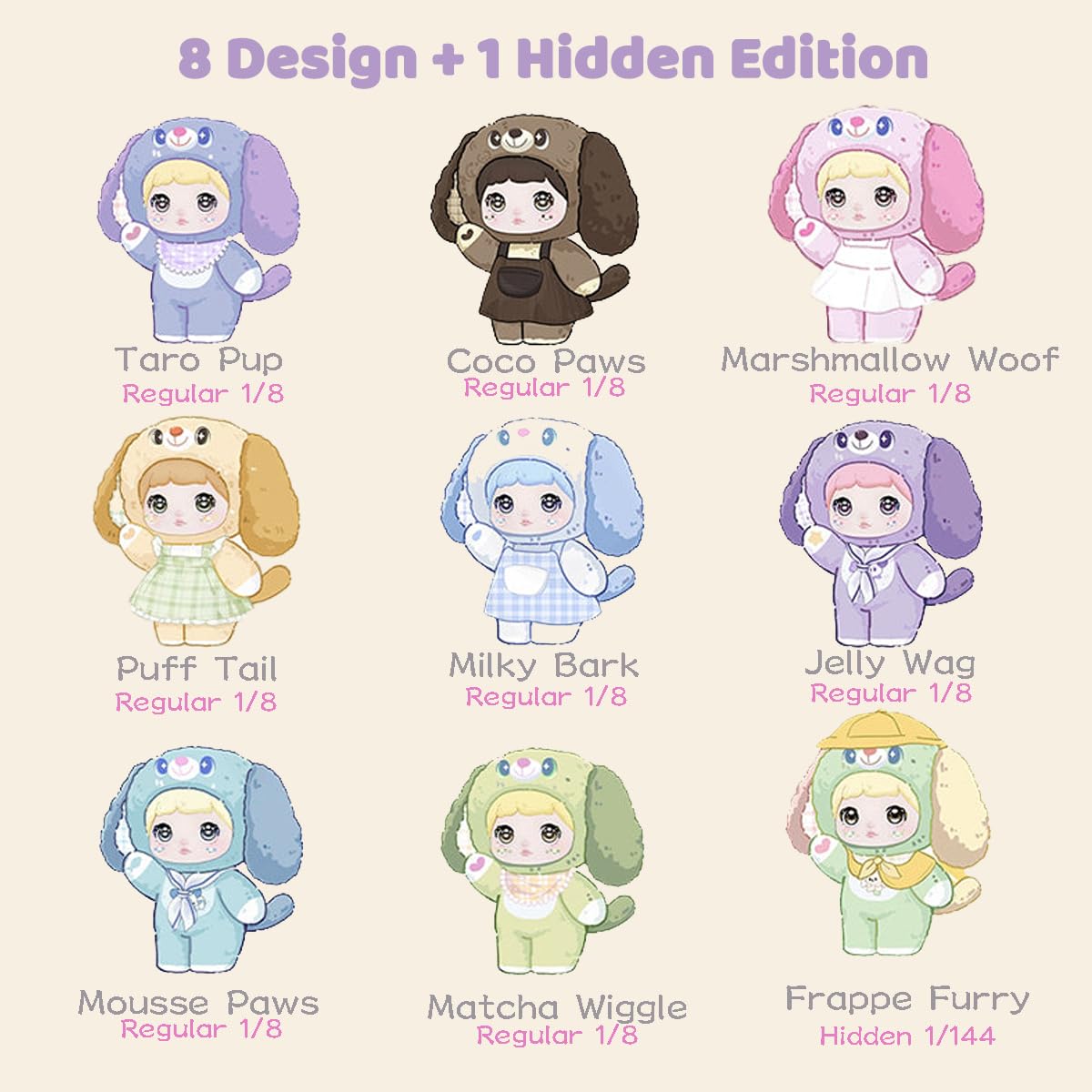 REIVIVORA Nommi V5 Puppy Diary Series Plush Blind Box 1PC (1 of 9 Possible Styles) Cute Figures Collectible Toys Birthday Gifts