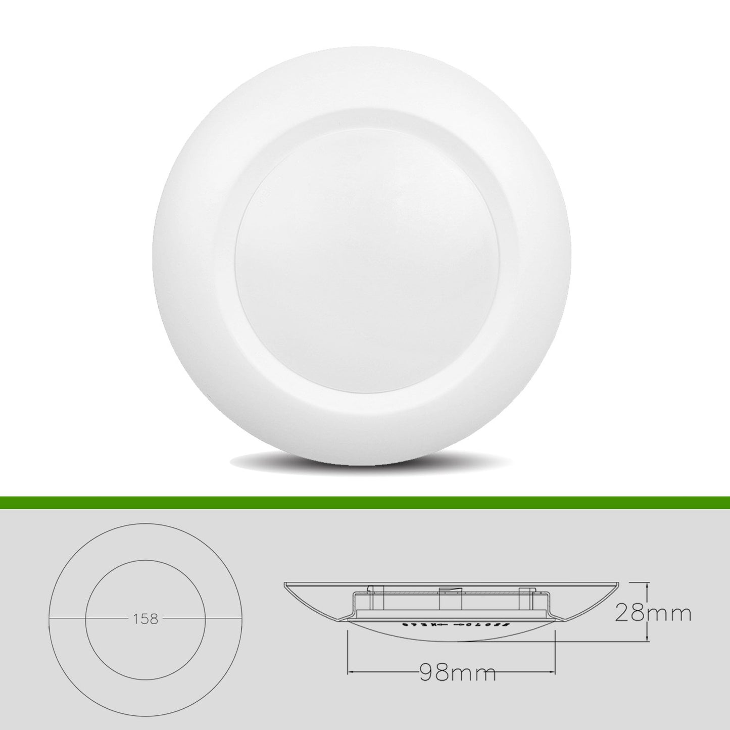 JULLISON 10 Packs 4 Inch LED Low Profile Recessed & Surface Mount Disk Light, Round, 10W, >600 Lumens, 5000K Day Light White, CRI80, DOB Design, Dimmable, ETL Listed, White