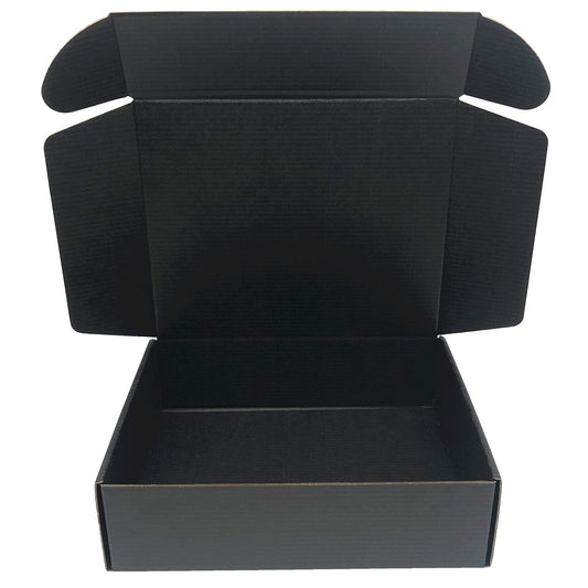 Black Cardboard Shipping Box 15.7x11.8x3 Inch Corrugated Packaging Storage Boxes 10 Pack (Inside Size: 15.2 x 11.6 x 3")