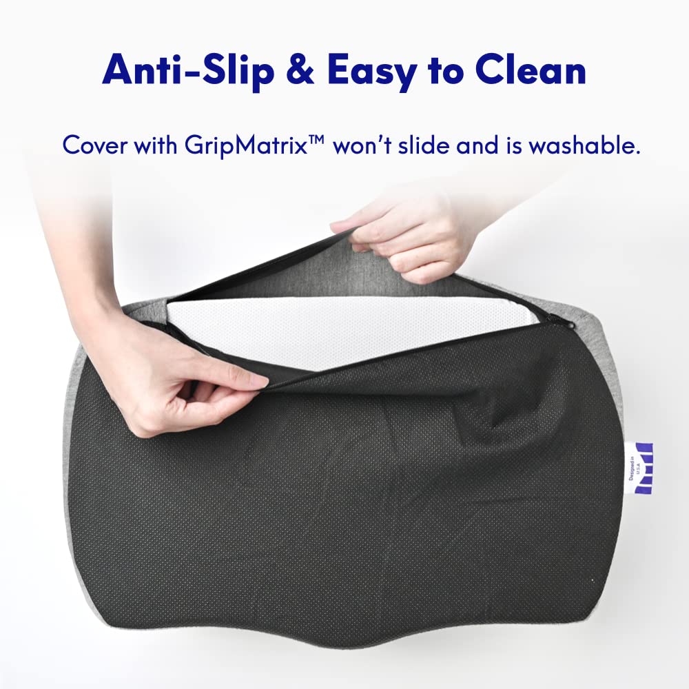 C CUSHION LAB Ergonomic Foot Rest for Under Desk - Patented Massage Ridge Design Memory Foam Foot Stool Pillow for Work, Home, Gaming, Computer, Office Chair - Footrest for Back and Hip Pain Relief