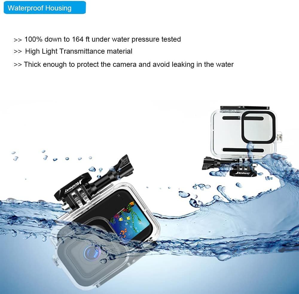 Accessories Kit for Gopro Hero 13 12 11 10 9 Black Waterproof Housing Silicone Case Glass Screen Protector Bundle for Go pro Gopro13 Gopro12 Gopro11 Gopro10 Hero13 Hero12 Hero11 Hero10 Camera 62E