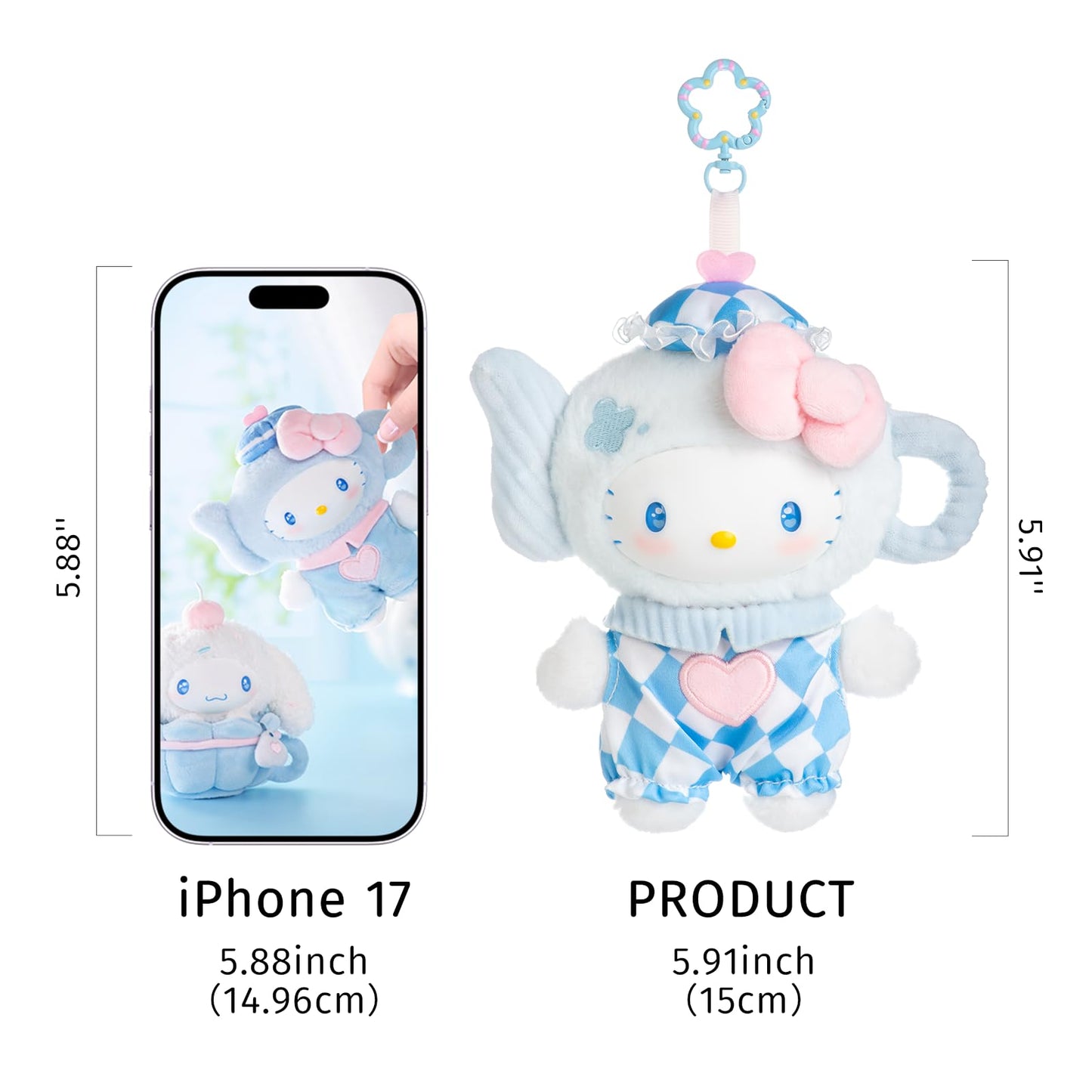 MINI LIKE Sanrio Blind Box Hello Kitty Kuromi Cinnamoroll My Melody Style Blue Flutter Series Cute Vinyl Plush Relaxing Collectible Mystery Toy for Home Decor Birthday Gifts, Random One Figure