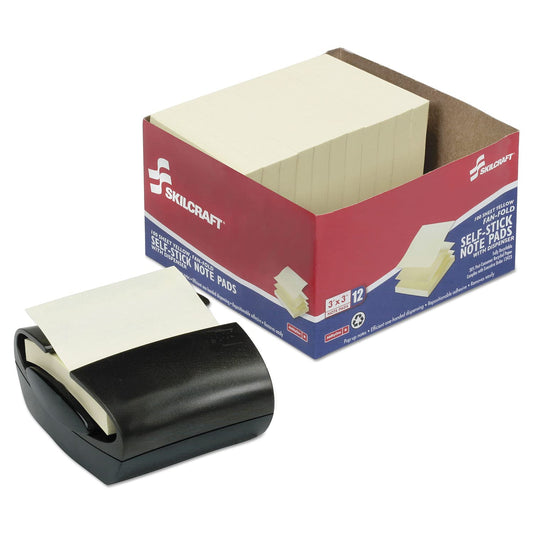 AbilityOne® - NSN5652771 - Fan-Fold Self-Stick Note Pad with Dispenser