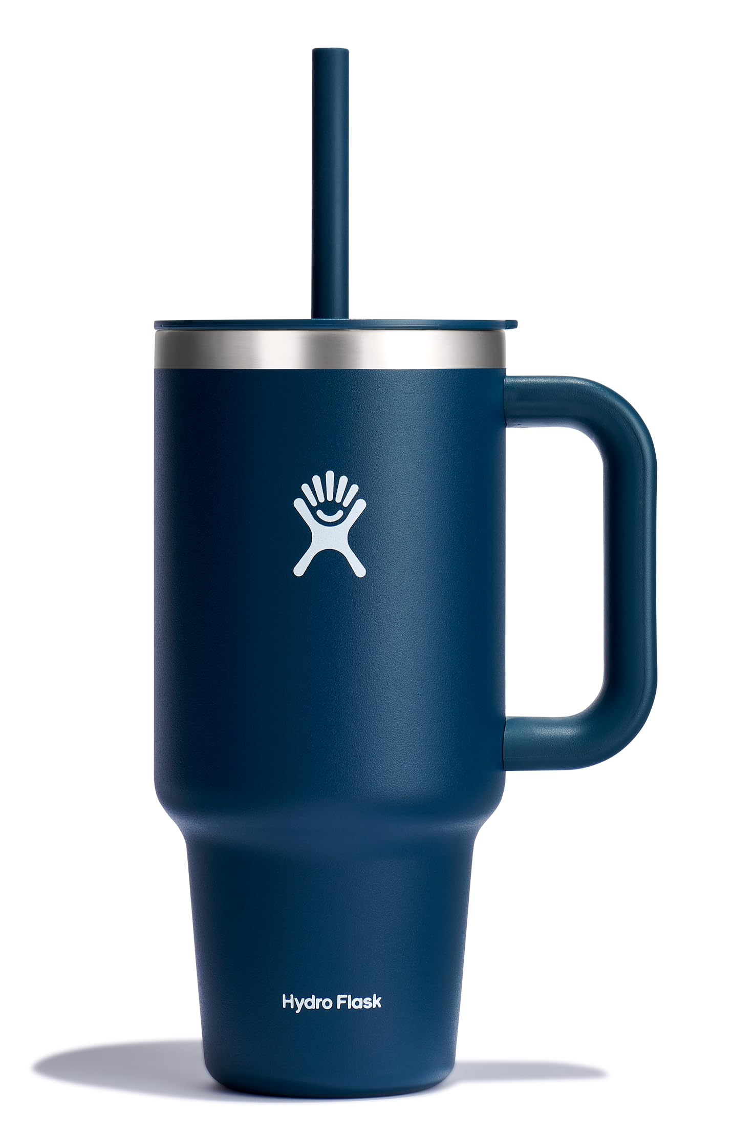 Hydro Flask 32 Oz Travel Tumbler with Handle, Lid and Straw - Insulated Stainless Steel in 32 Oz Indigo Blue