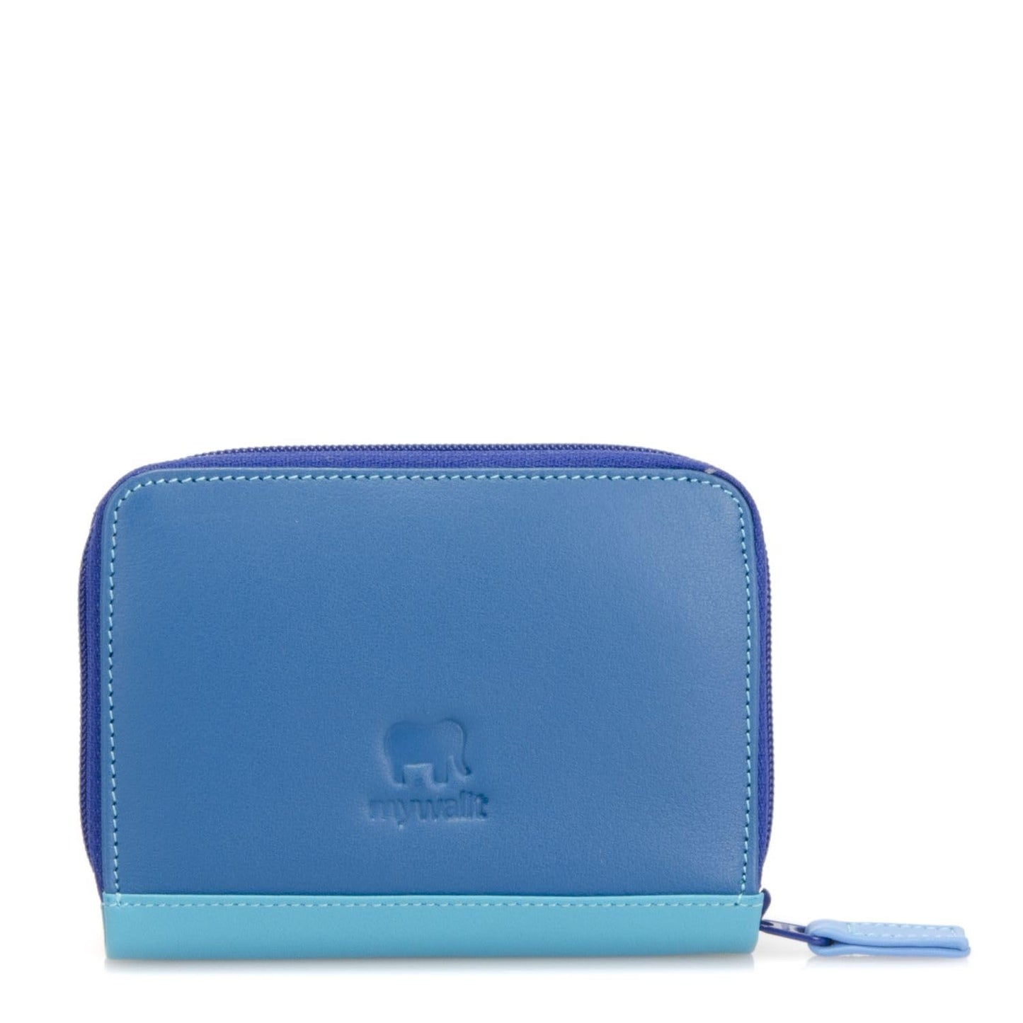 mywalit Leather Zipper Credit Card Holder | Fan Design | 9 Card Slots & Note Sections | Seascape | Stylish & Compact Accessory for Men & Women | Perfect for Everyday Use