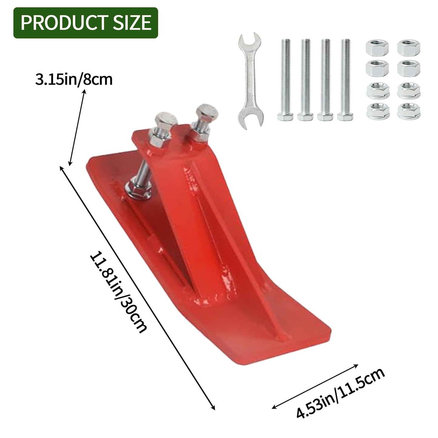 CINCHLYNX Upgraded Tractor Bucket Protector (2Pcs), 3/8'' Thick Ski Edge Guard, Anti-Skid Device with Double Hexagon Lock Nuts & Bolts - Snow Removal & Gravel Spreading