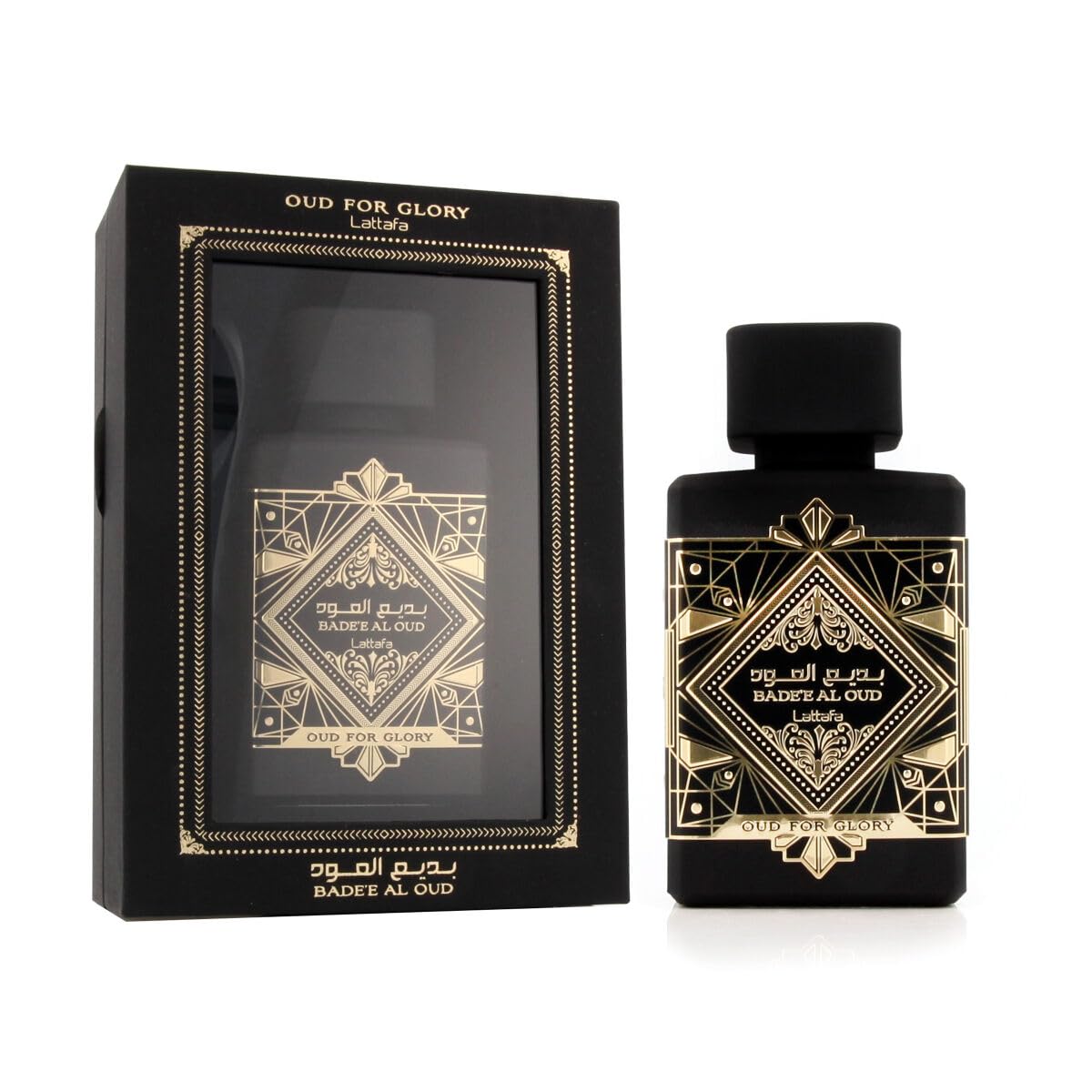 Lattafa Perfumes Bade'e Al Oud Eau de Parfum Spray 3.4oz and Asad Eau de Parfum Spray 3.4oz Bundle