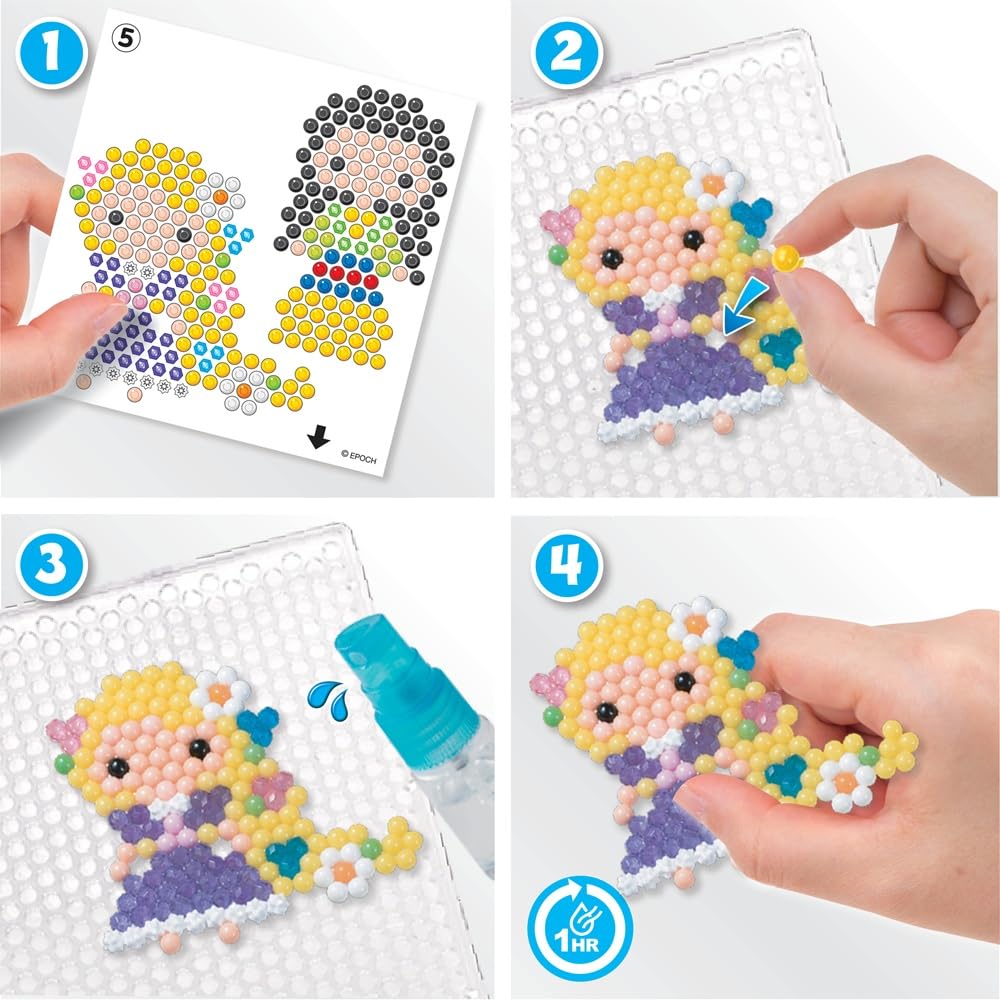 Aquabeads Disney Princess Creation Cube, Complete Arts & Crafts Bead Kit for Children - Over 2,500 Beads & Display Stand The Create Belle, Ariel, Tiana, Rapunzel and More, Multicolor (31773)