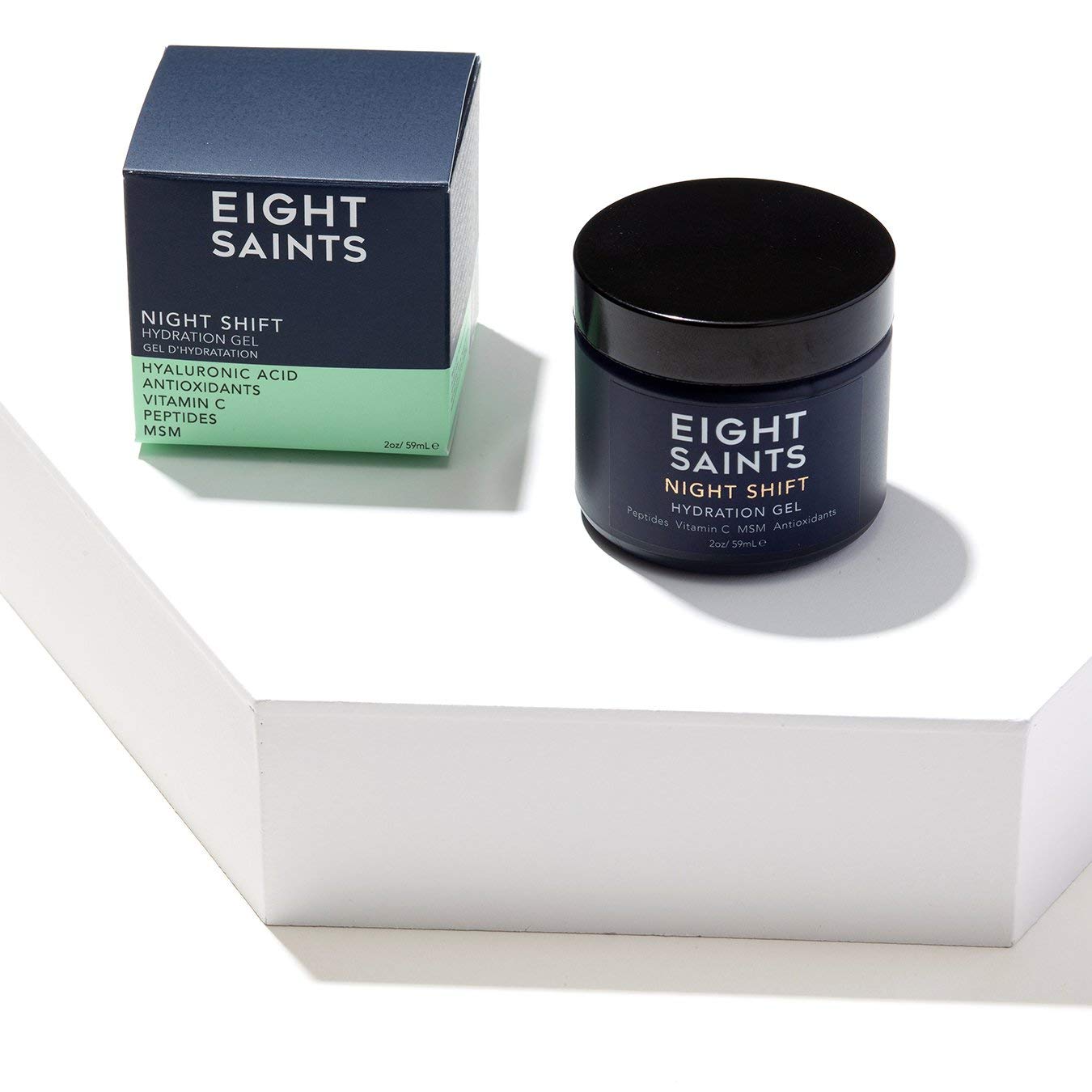 Eight Saints Night Shift Anti-Aging Gel Face Moisturizer, Natural and Organic Anti Wrinkle Night Cream Gel For Face To Reduce Fine Lines and Wrinkles For Face, 2 Ounces