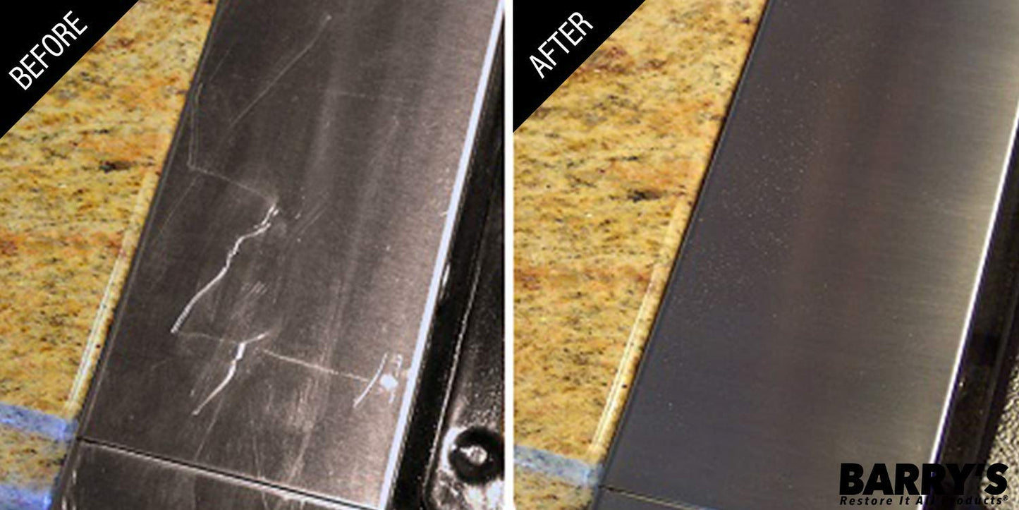 Barry's Restore It All Products - Scratch-B-Gone Homeowner Kit | The #1 selling kit used to remove scratches, rust, discoloration and more from non-coated Stainless Steel!