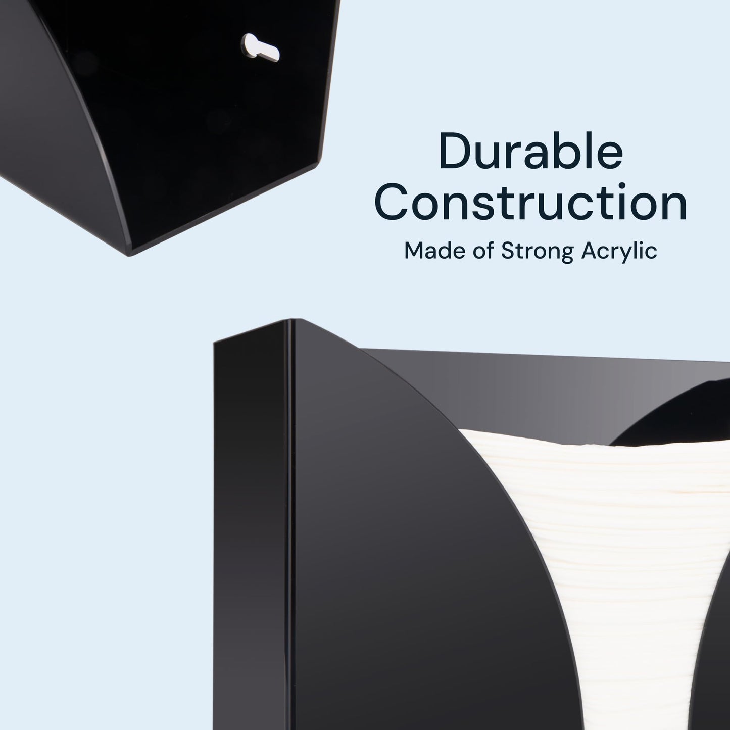 SimplyImagine Countertop Paper Towel Holder for Wall Mount, 2 Pack - Acrylic Paper Towel Dispenser & Napkin Holder for Bathroom - Kitchen Accessories