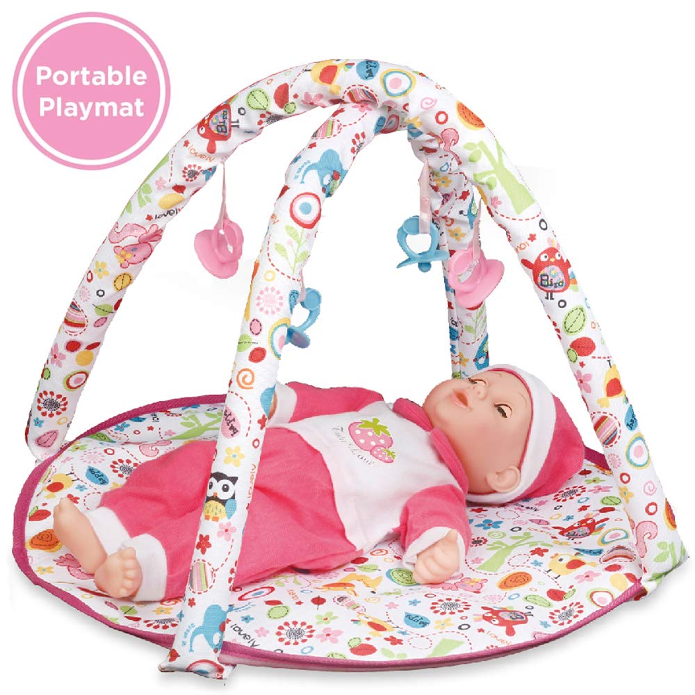 Liberty Imports 5-in-1 Deluxe Newborn Baby Doll Stroller Nursery Playset with Play Mat, Playard, Baby Carrier, and Travel Bag (Doll Included)