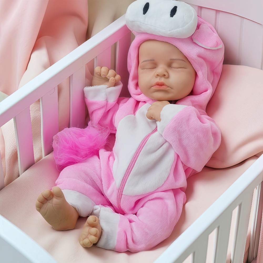 GiggleBabble 12 Inch Full Body Silicone Reborn Baby Doll - Realistic Doll with Lifelike Details - The Ideal Friend for Girl/Boy