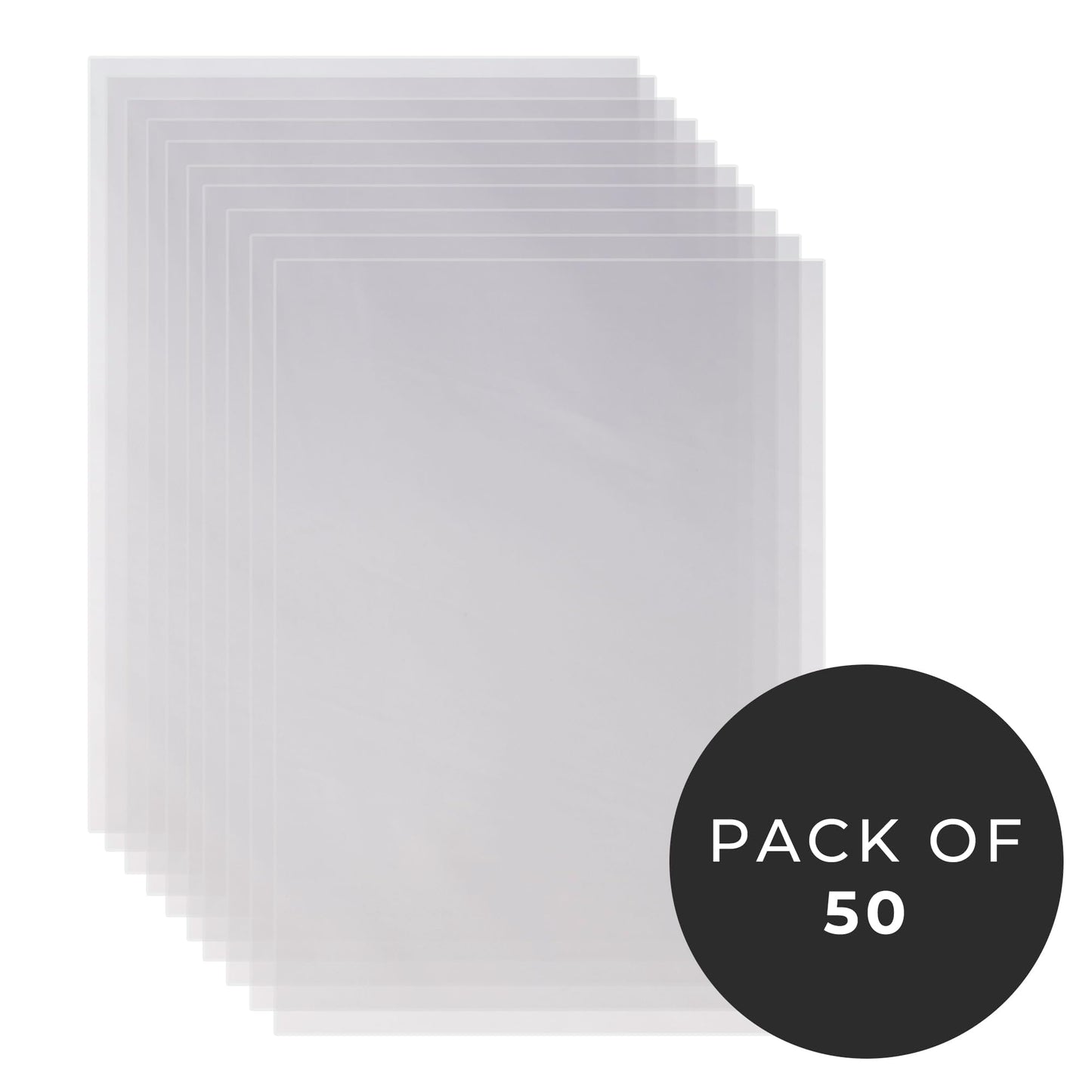 Risch Gloss Finish Vinyl Menu Overlays – Paper Sheet Protectors for Carded and Strip Interior Menu Covers, Wipeable, Reusable, 10-Gauge Vinyl, 8.5” X 14”, Pack of 50
