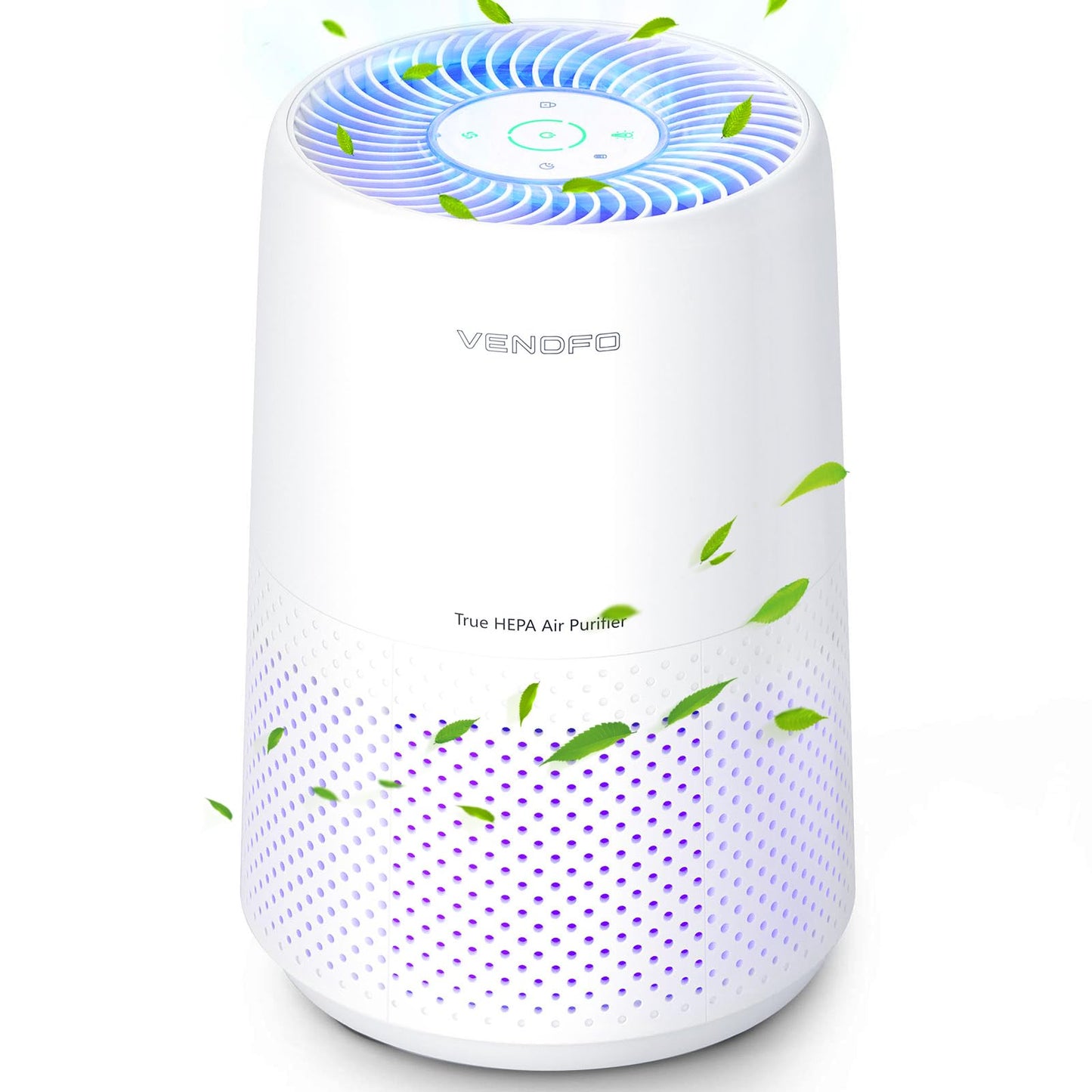 Air Purifiers for Bedroom, H13 HEPA Air Purifiers - Covers Up to 1074 ft² - 24dB Ultra-Quiet Sleep Mode, 360° Outlet Air Cleaner, Perfect for Home, Pets (White)