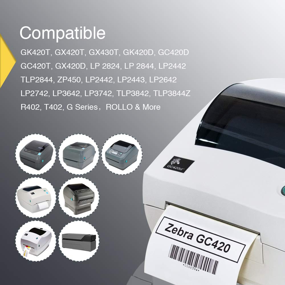 BETCKEY - 4" x 3" (102 mm x 76 mm) Shipping & Multipurpose Labels Compatible with Zebra & Rollo Label Printer,Premium Adhesive & Perforated [10 Rolls, 5000 Labels]