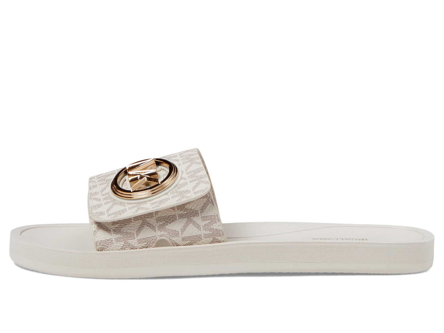 Michael Kors Women's MK Charm Slide, Vanilla, 8