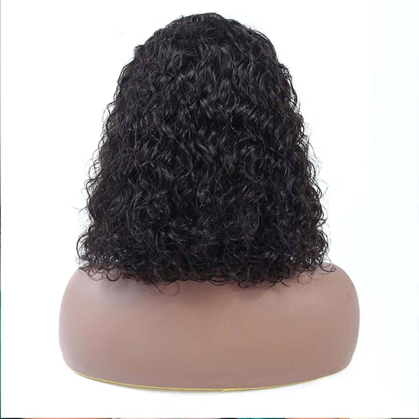 yuccy Curly Bob Wig Human Hair 13X4 Water Wave Lace Front Wig Human Hair Pre Plucked 250% Density Curly Bob Wigs for Women Natural Color 14 Inch…