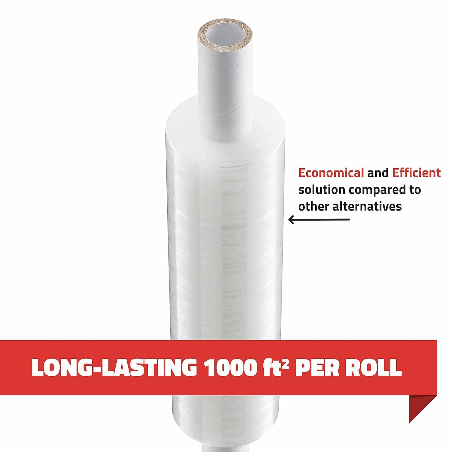 Stretch Wrap with Handle Industrial Strength 4 Pack 11" x 1000 Ft 60 Gauge Thick Shrink Wrap Roll for Moving Supplies, Furniture, Pallets, Plastic Wrap for Packing, Heavy Duty Stretch Film